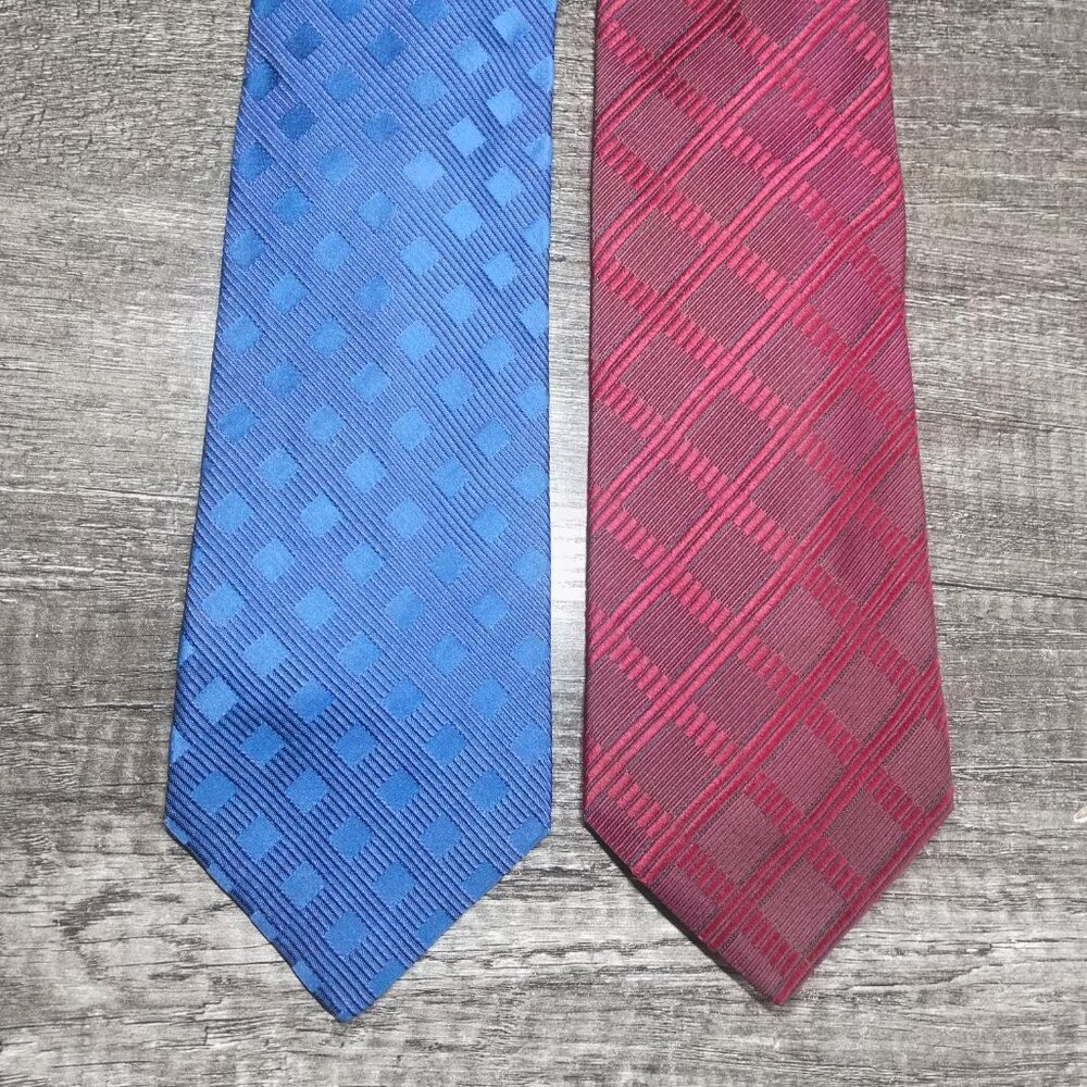 Pair of Valentino hand-made Italian silk neckties
